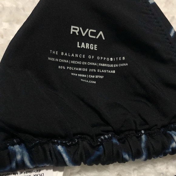 🆕 RVCA Crystalized adjustable triangle black blue bikini top - Picture 5 of 8